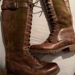 Ariat Brown and Olive Lace-Up Knee-High Riding Boots